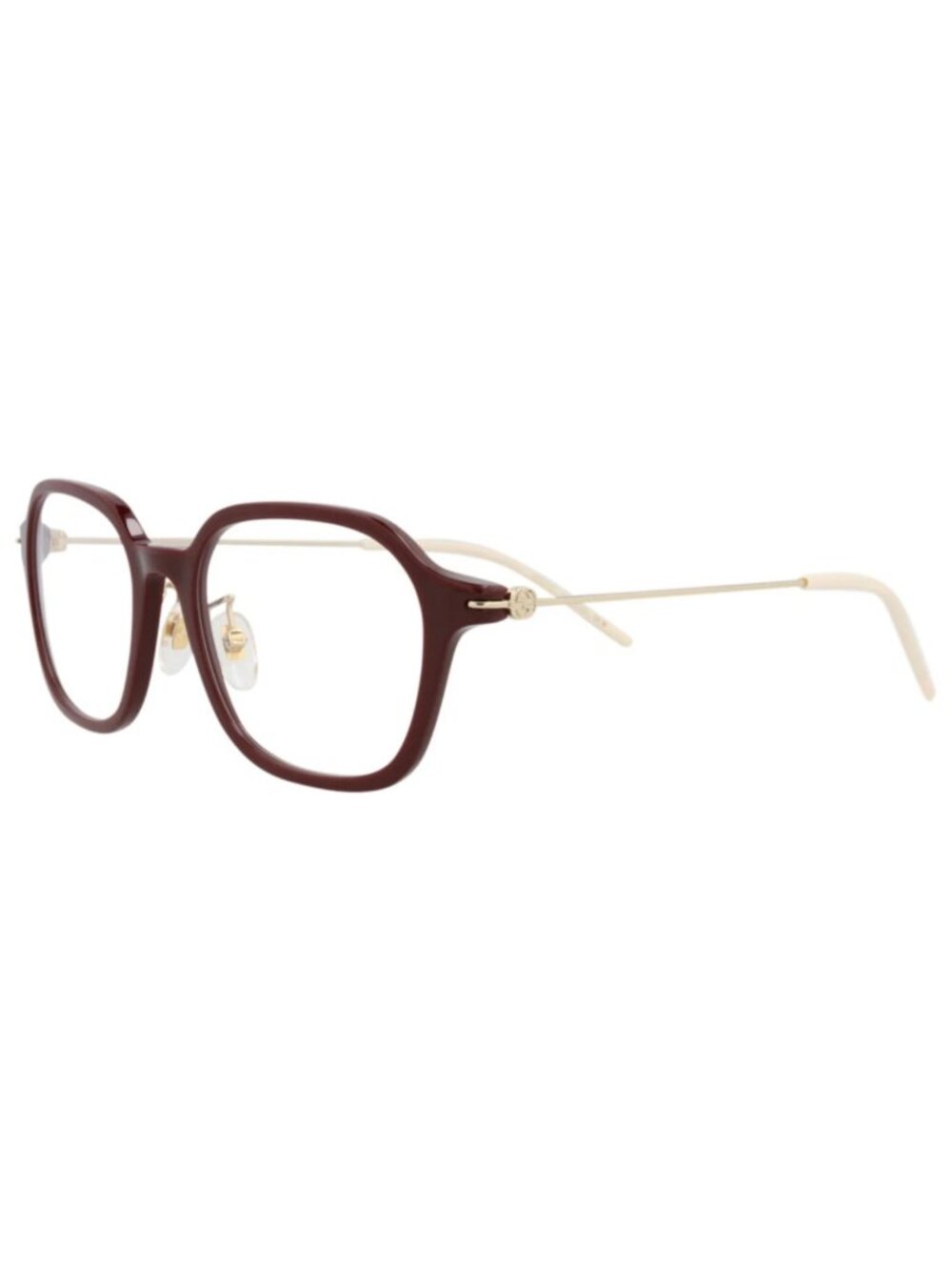 New Gucci Women's Eyeglasses Square Rectangle Recycled Acetate Frame Burgundy